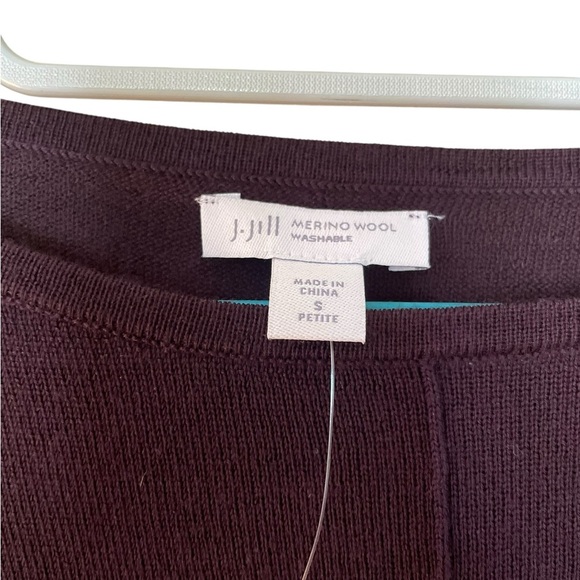 J. Jill Purple Marino Wool Long Sleeve Top - Picture 6 of 6